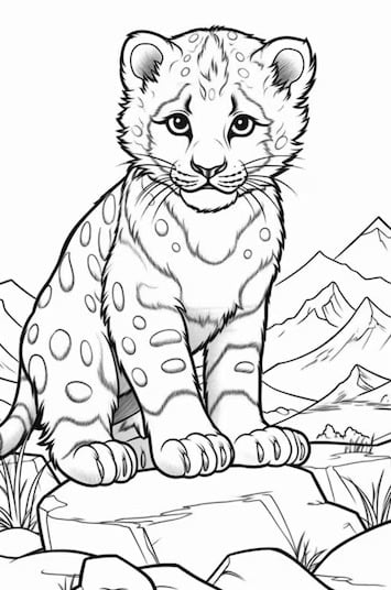 Dibujo Día Internacional del leopardo de la nieve