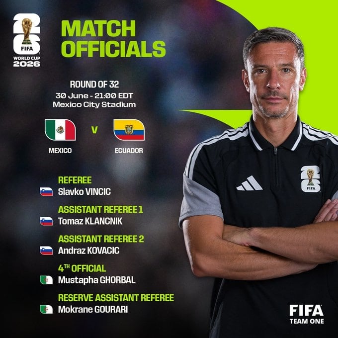 Árbitros para el México vs Ecuador