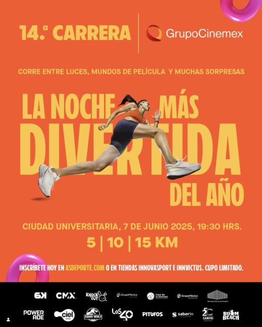 Carrera nocturna Cinemex 2025