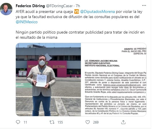 Tuit diputado del PAN