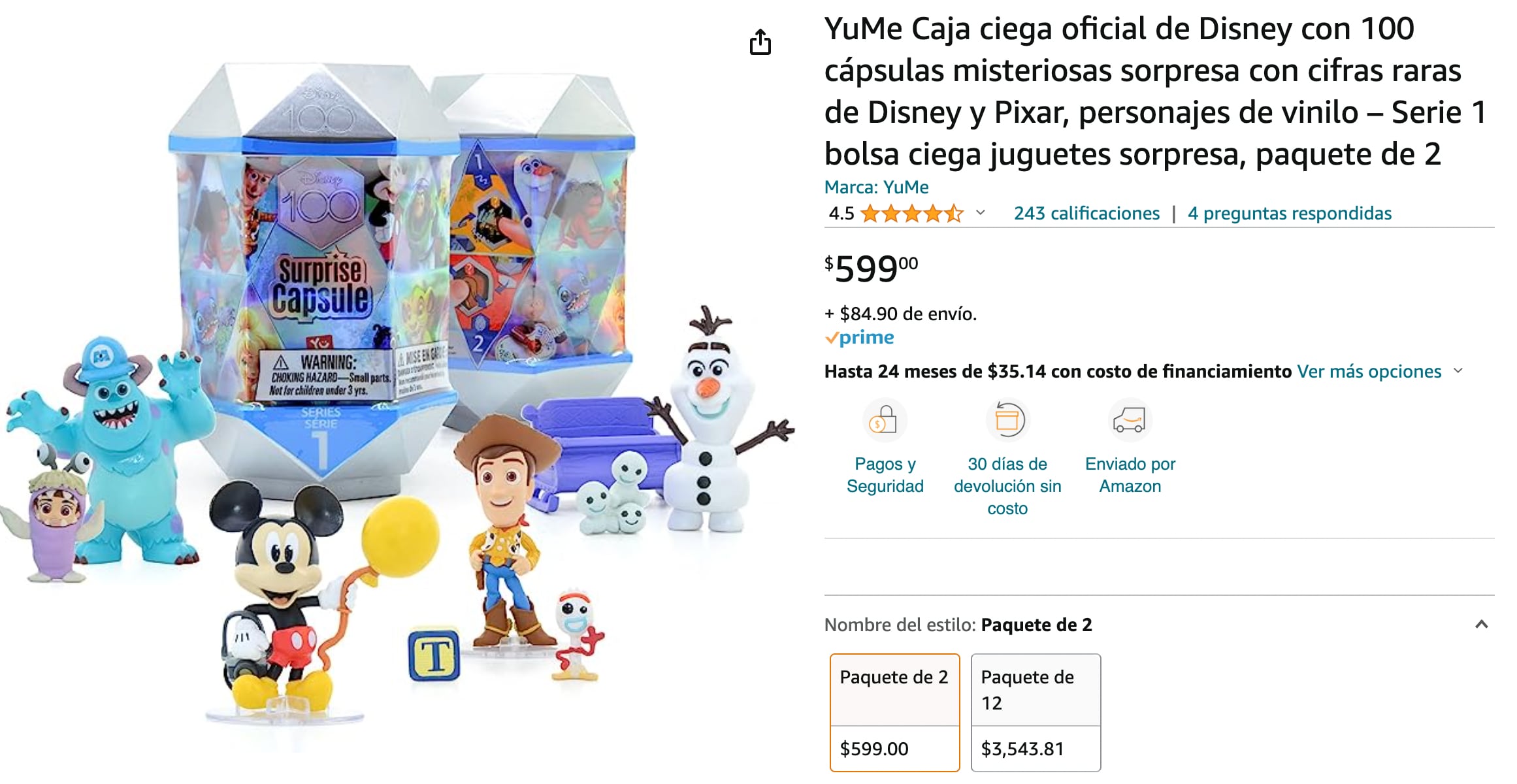 Cápsulas sorpresa de Disney 100 años de Cinemex