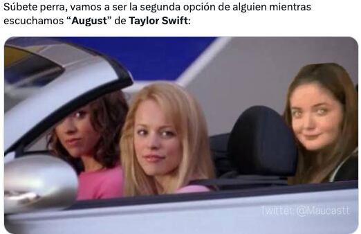 Memes dan la bienvenida a agosto 2023 con August, canción de Taylor Swift