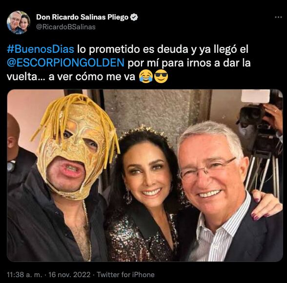 Ricardo Salinas se fue de 'paseo' con El Escorpión Dorado