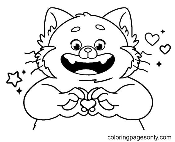 Dibujos de panda rojo para colorear