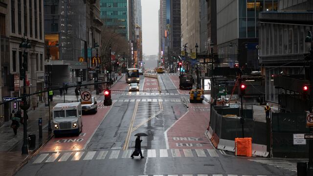 Calles vacías en Nueva York.