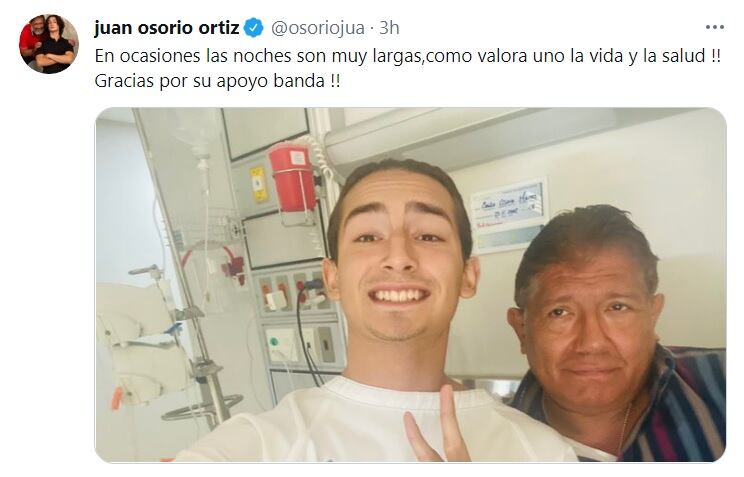 Juan Osorio y Emilio Osorio desde el hospital