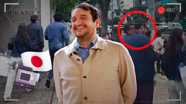 Andrés Manuel López Beltrán en tienda Prada de Tokio