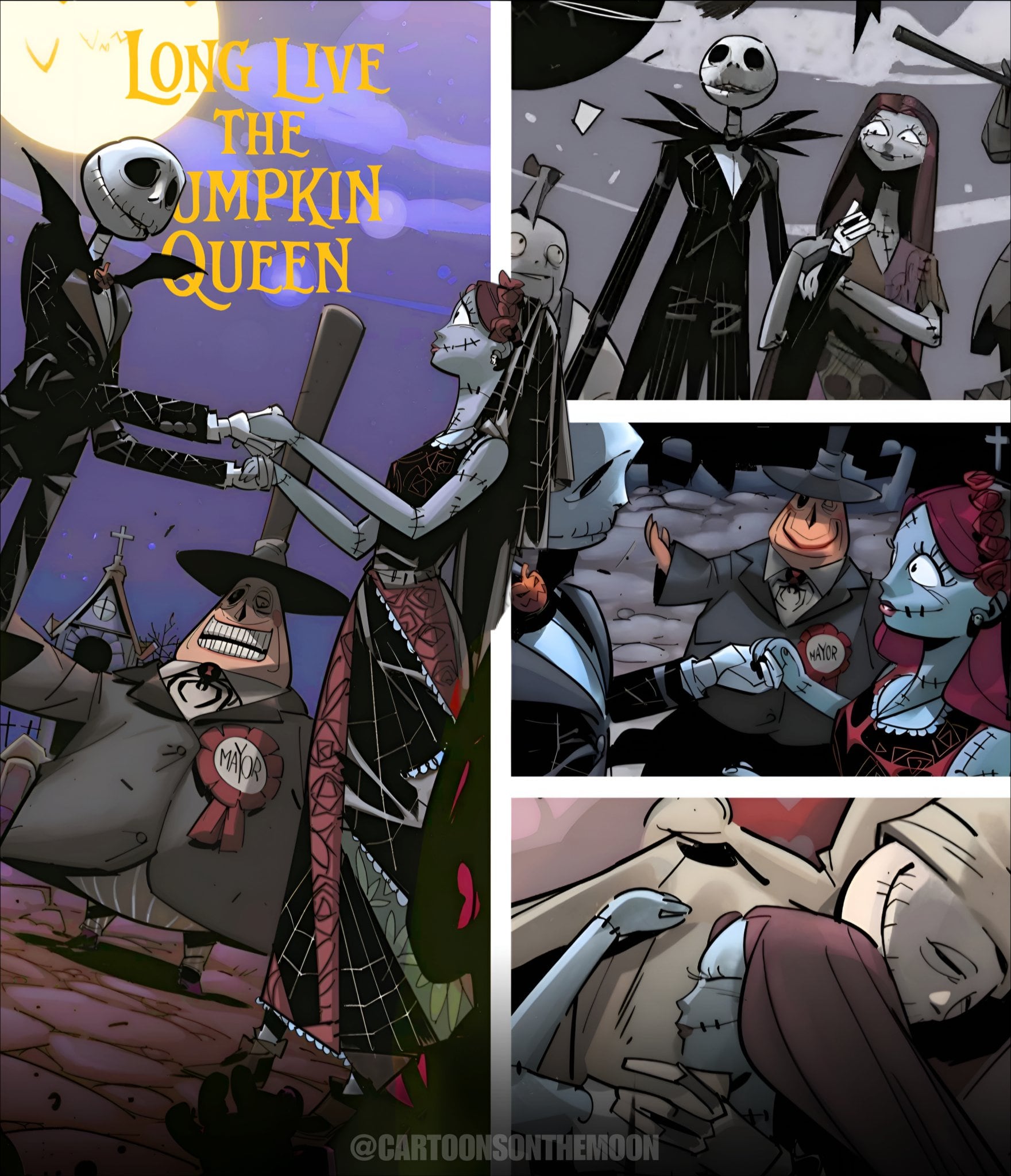 La noche de bodas de Jack Skellington Sally, secuela del El Extraño Mundo de Jack en la novela gráfica 'Long Live the Pumpkin Queen'