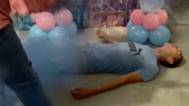 Papá se desmaya al saber sexo de su bebé