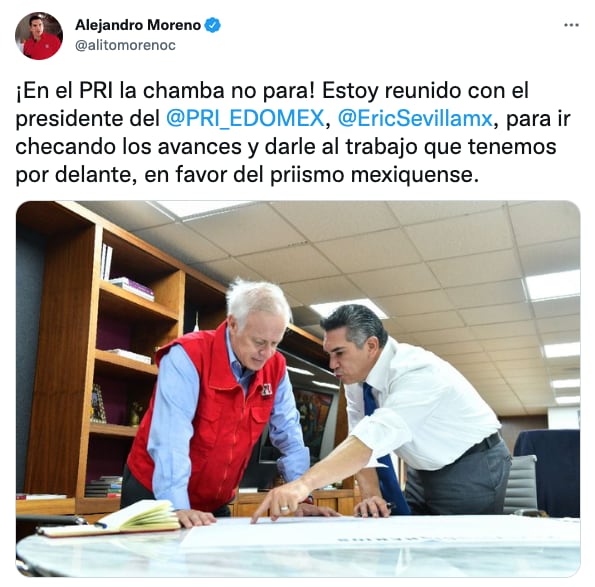 Alejandro Moreno presume que ya trabaja para las elecciones 2023