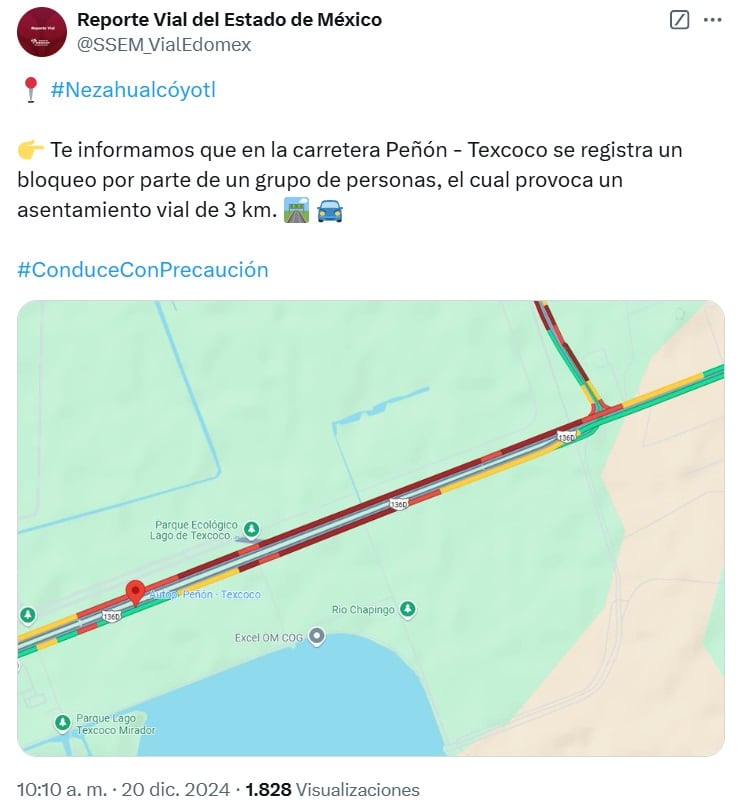 filas de hasta 3 kilómetros en autopista Peñón-Texcoco