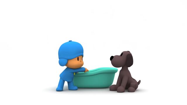 Pocoyó baña a su perrita Lula