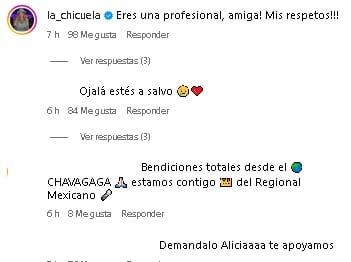 Fans de Alicia Villarreal exhortan su apoyo tras ver su señal de auxilio.