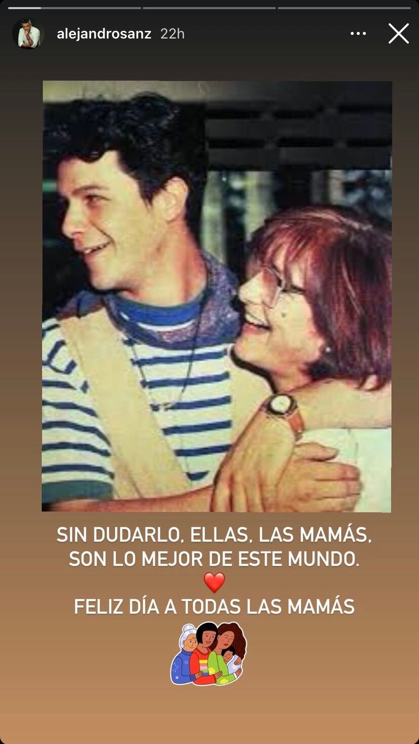 Mensaje de Alejandro Sanz en el Día de las madres