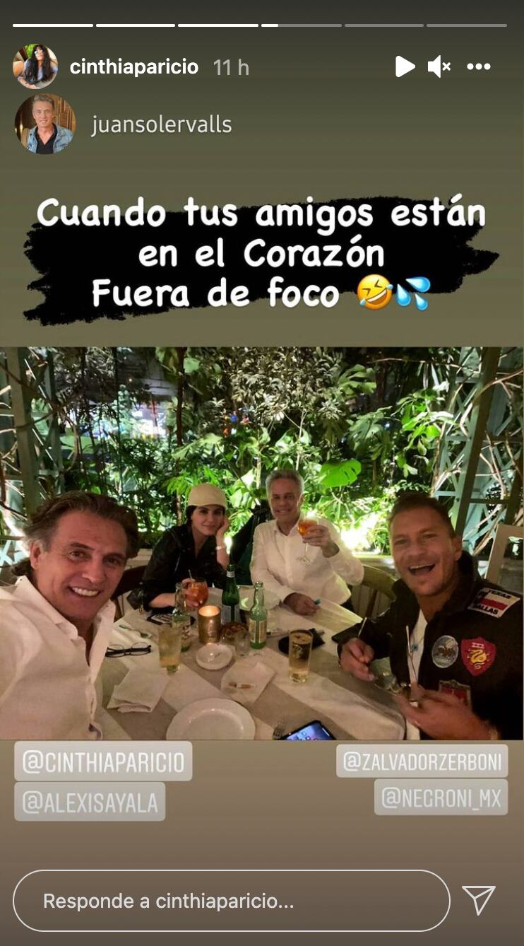 Cinthia Aparicio se va de fiesta con Alexis Ayala y amigos