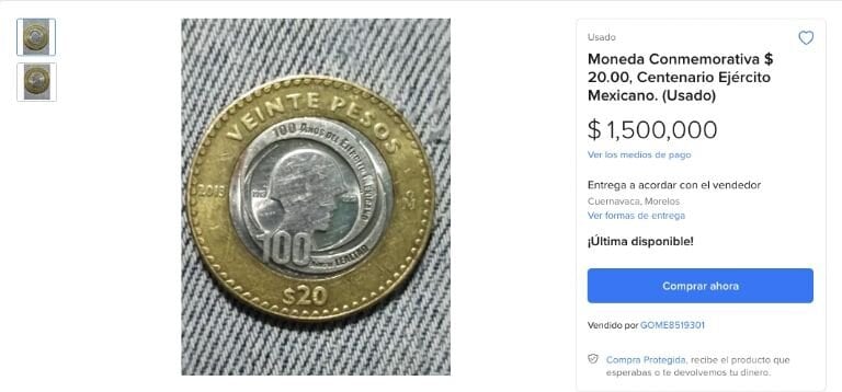 Esta moneda de 20 pesos del Ejército Mexicano vale millones