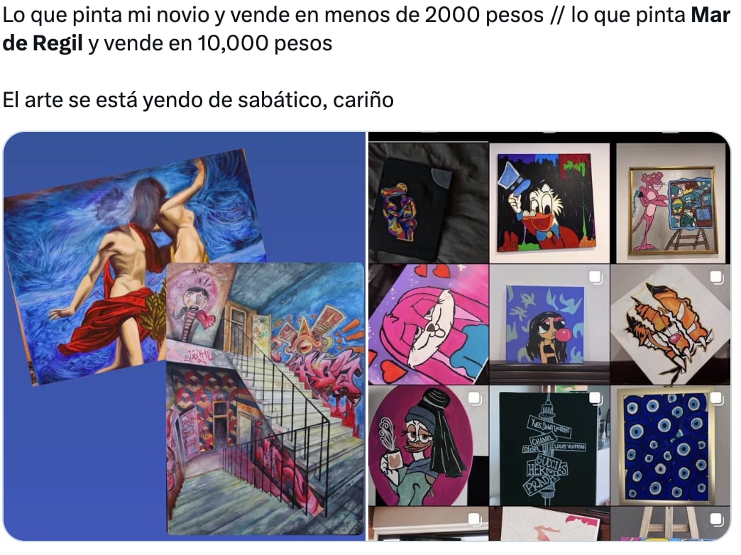 Pinturas de Mar de Regil protagonizan memes en redes sociales