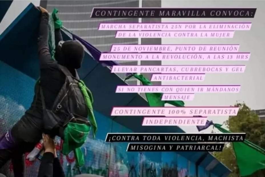 Convocatoria a marcha 25N en la CDMX