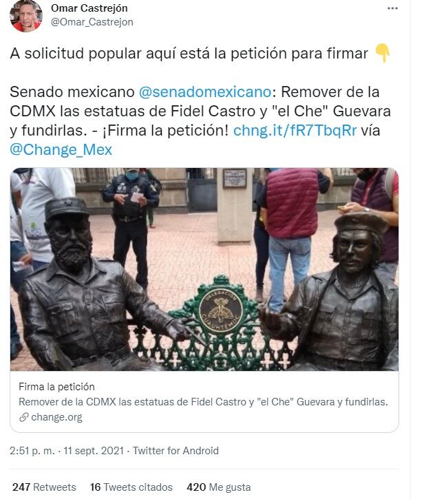 Escultura de Fidel Castro y el 'Che' Guevara causa polémica