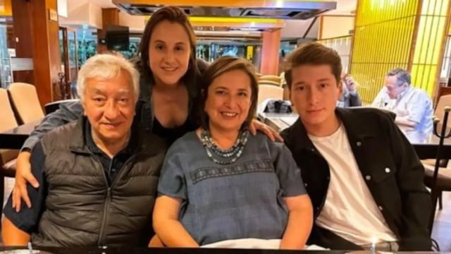 Familia de Xóchitl Gálvez: Esposo Rubén Sánchez y sus hijos Diana y Juan Pablo