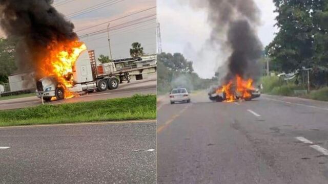 Narcobloqueos y balacera en Tabasco