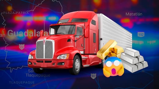 Robo del siglo en Guadalajara: Asaltan tráiler en carretera y roban 33 toneladas de oro y plata