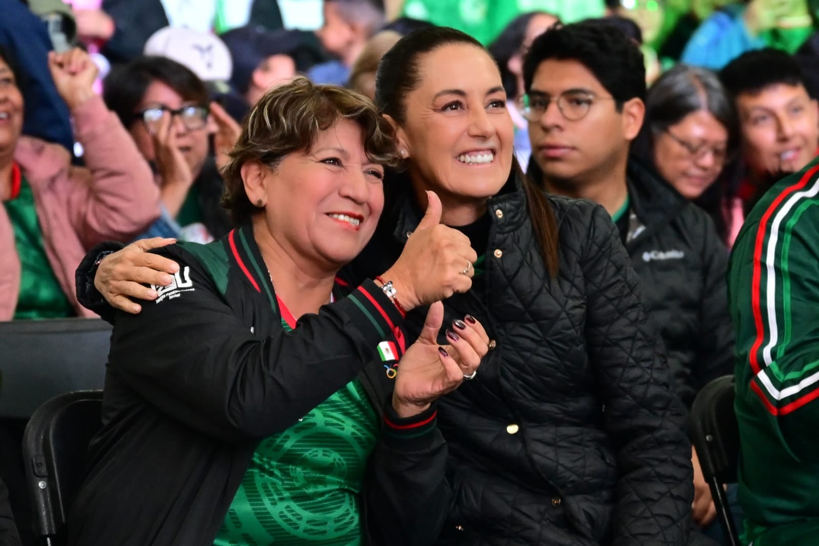 Delfina Gómez y Claudia Sheinbaum apoyan a México desde el Fan Fest de Nezahualcóyotl