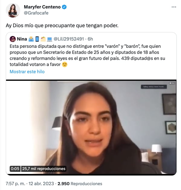 Maryfer Centeno critica a Andrea Chávez por no saber distinguir entre varón y barón