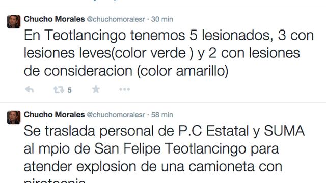 Los cinco heridos, tres con heridas leves y dos con heridas de consideración.