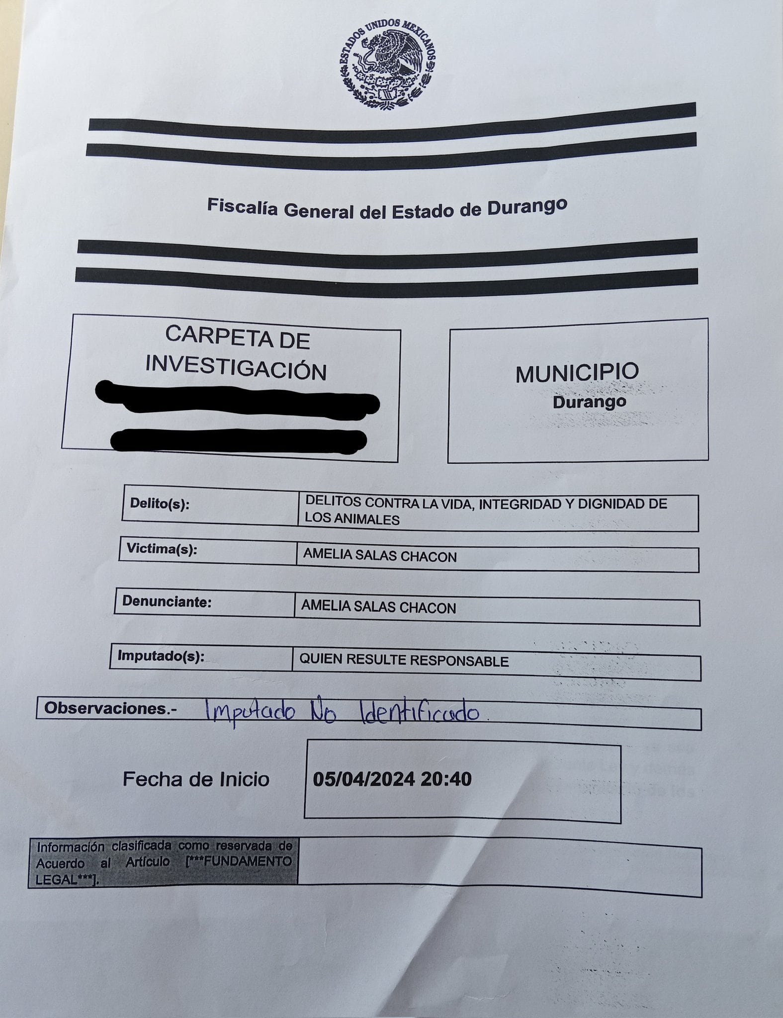 Denuncia envenenamiento masivo de animales Durango