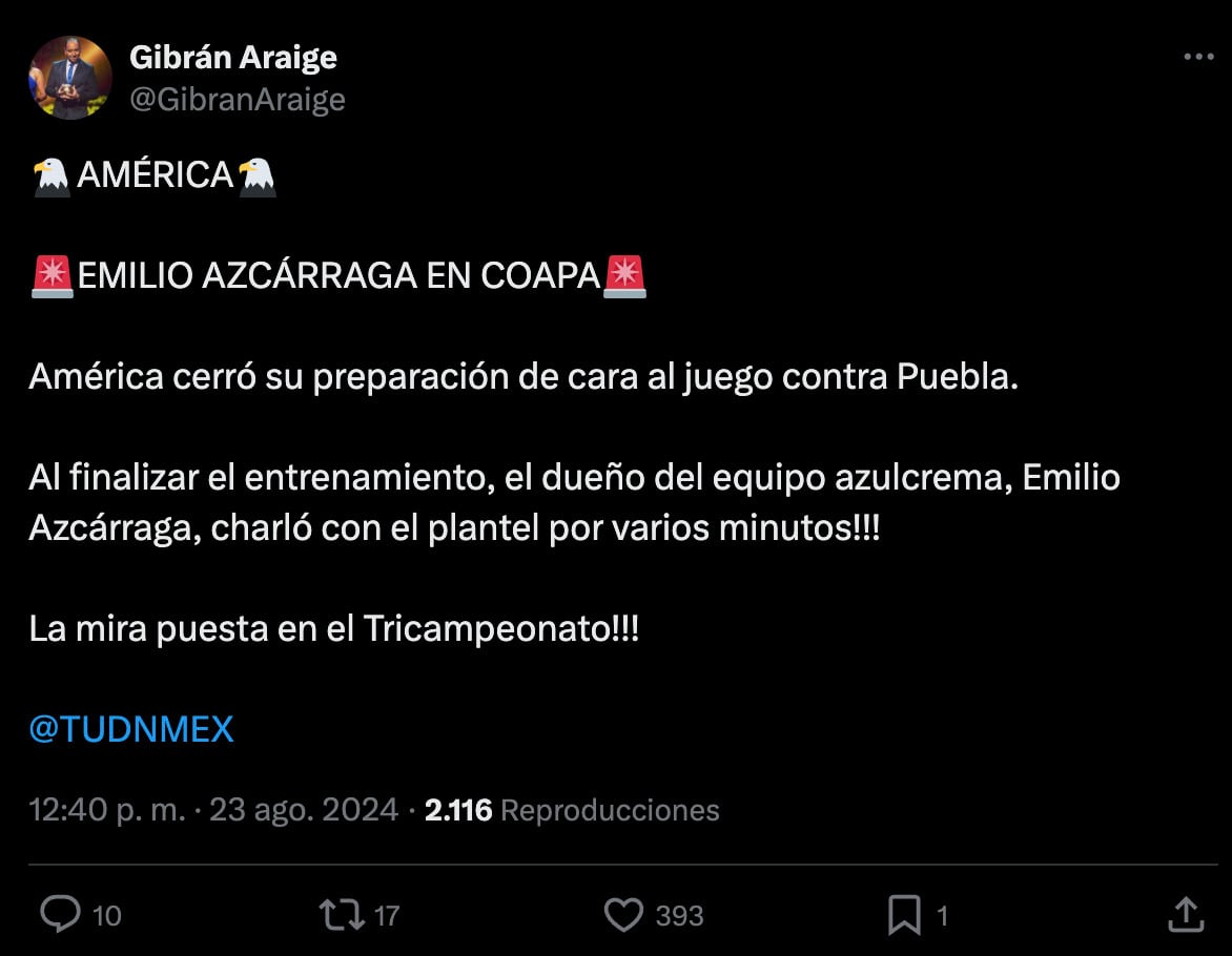 Emilio Azcárraga visitó Coapa