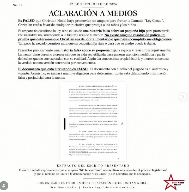 Christian Nodal niega que esté en contra de la Ley Cazzu