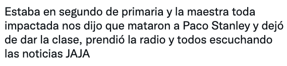 Paco Stanley; solo treintones recuerdan su muerte.