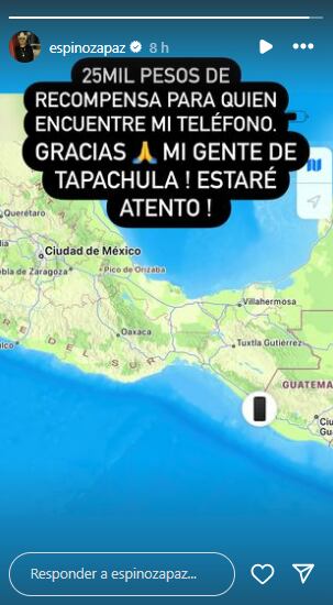 Espinoza Paz ofrece recompensa para quien le regrese su teléfono extraviado