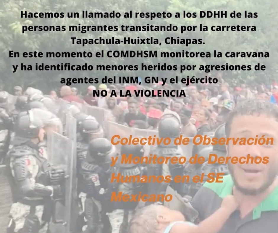 Pronunciamiento por los derechos humanos de los migrantes en Chiapas