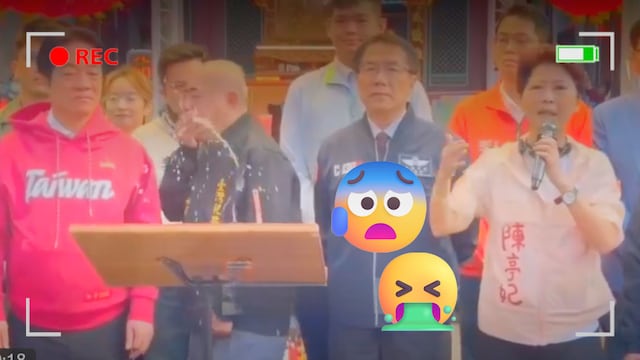 Salpican de vómito al presidente de Taiwán en festejo del Año Nuevo Chino