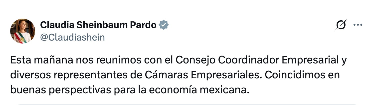 Claudia Sheinbaum se reunió con CCE y líderes empresariales