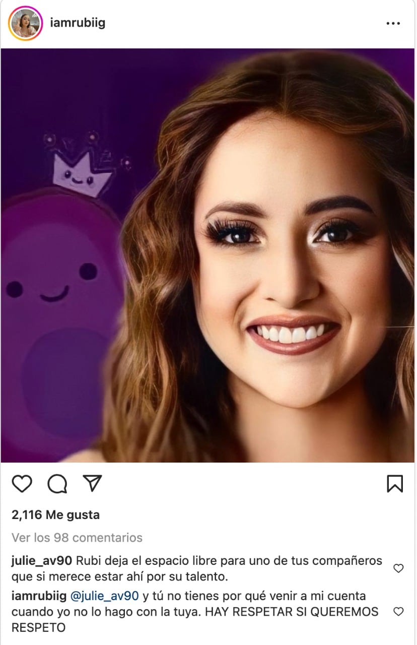 Rubí responde a hater