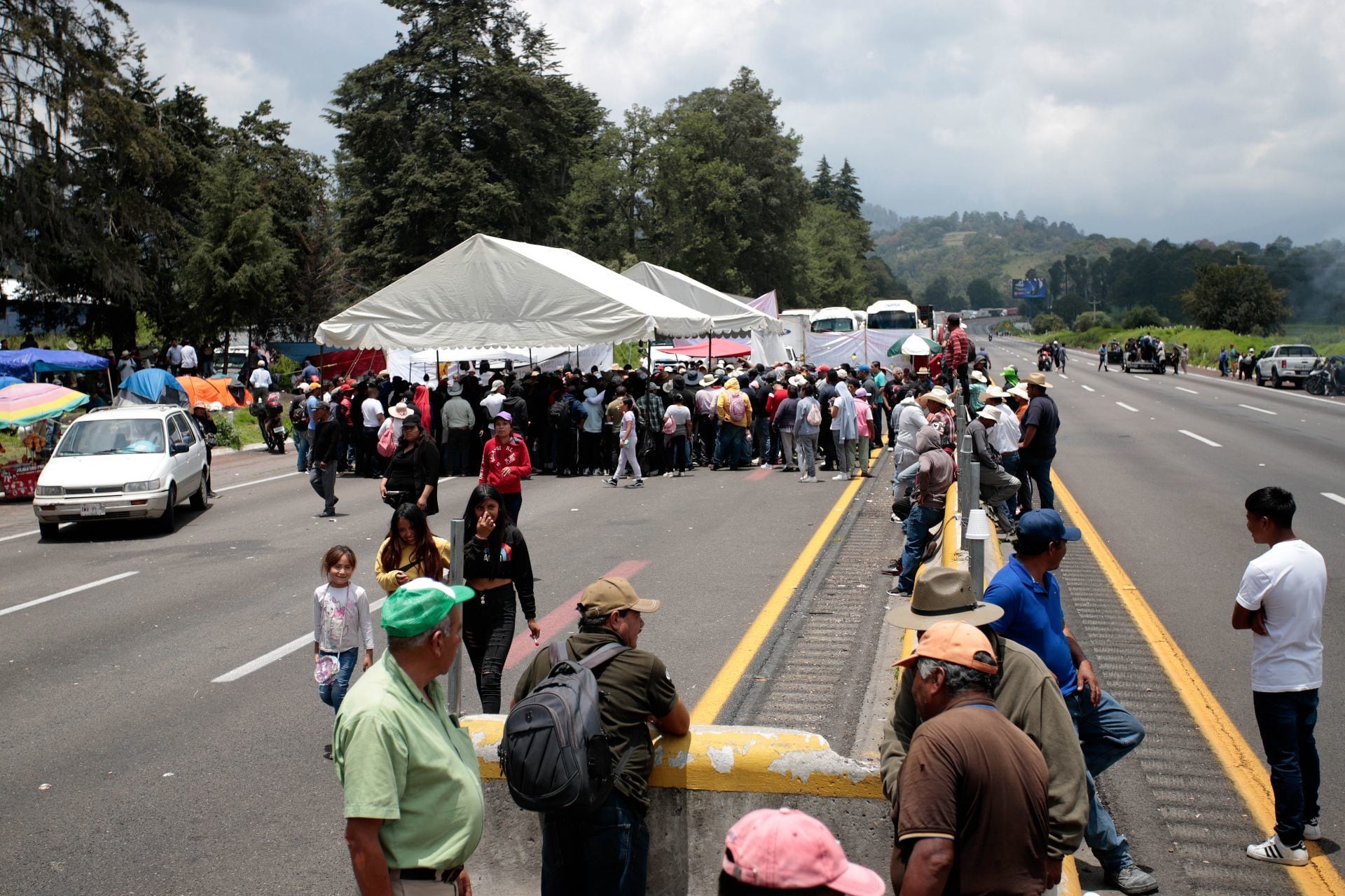 Bloqueo en la autopista México-Puebla