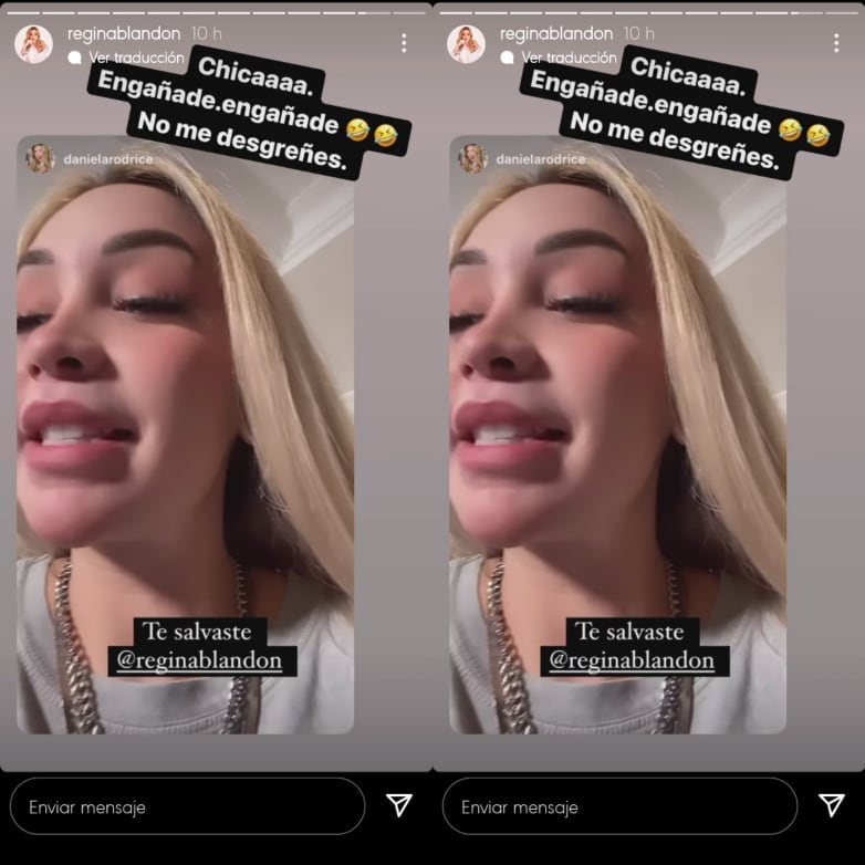Regina Blandón le dice a Daniela Rodrice que fue engañade.