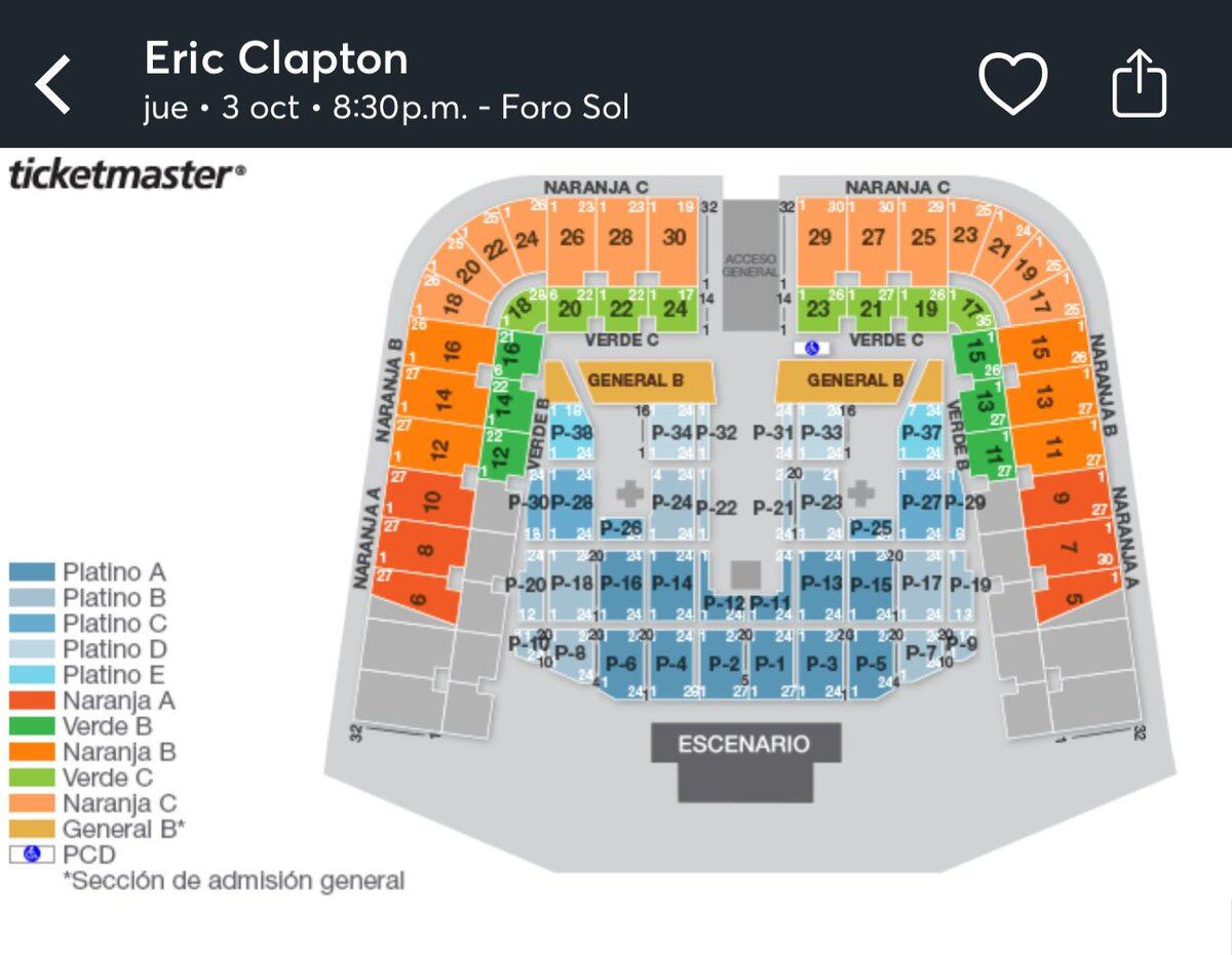 Nuevo Foro Sol en el concierto de Eric Clapton