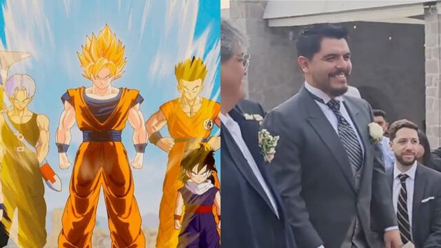 Novio llega a su boda con música de Dragon Ball