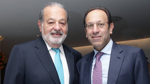 Marco Antonio Slim Domit y su padre Carlos Slim