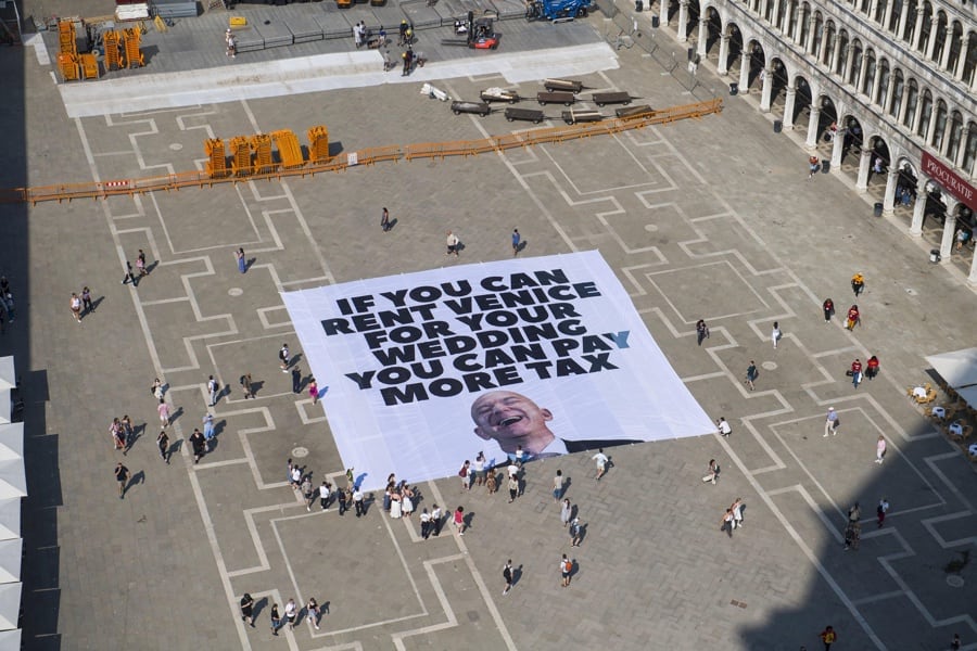 Protestas contra Jeff Bezos por su boda en Venecia