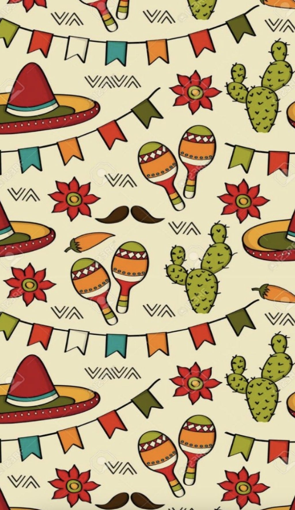 Fondo de pantalla patrio de sombreros y cactus