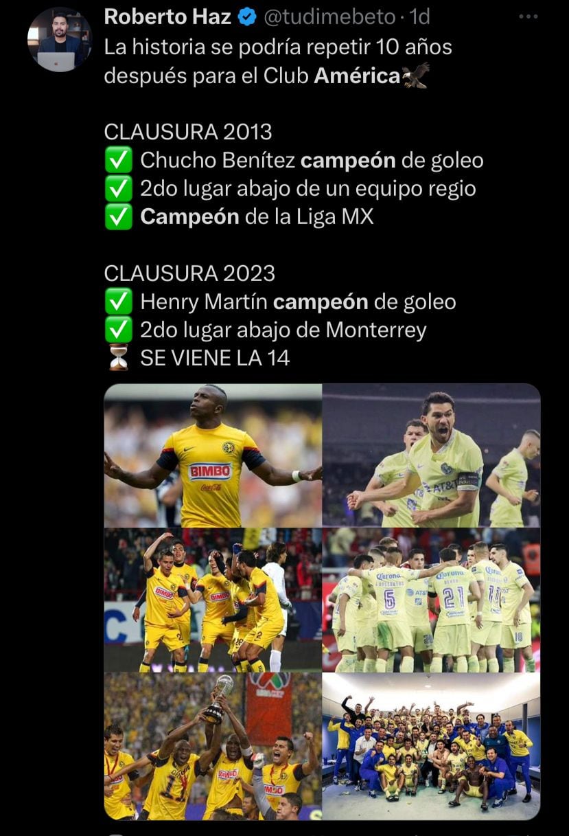 Club América podría ser campeón del Clausura 2023, de acuerdo a esta teoría.