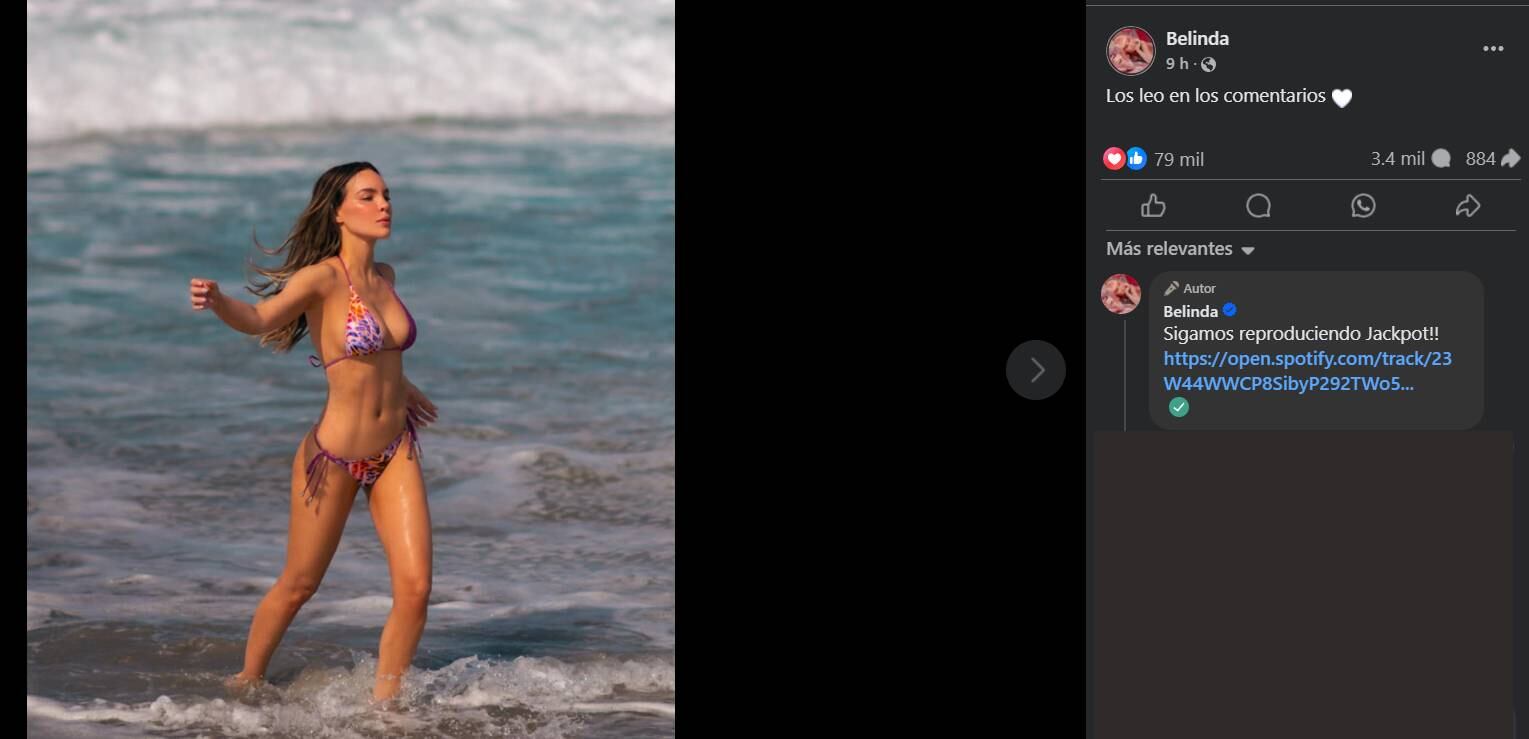 Belinda comparte su última fotografías del año en Facebook