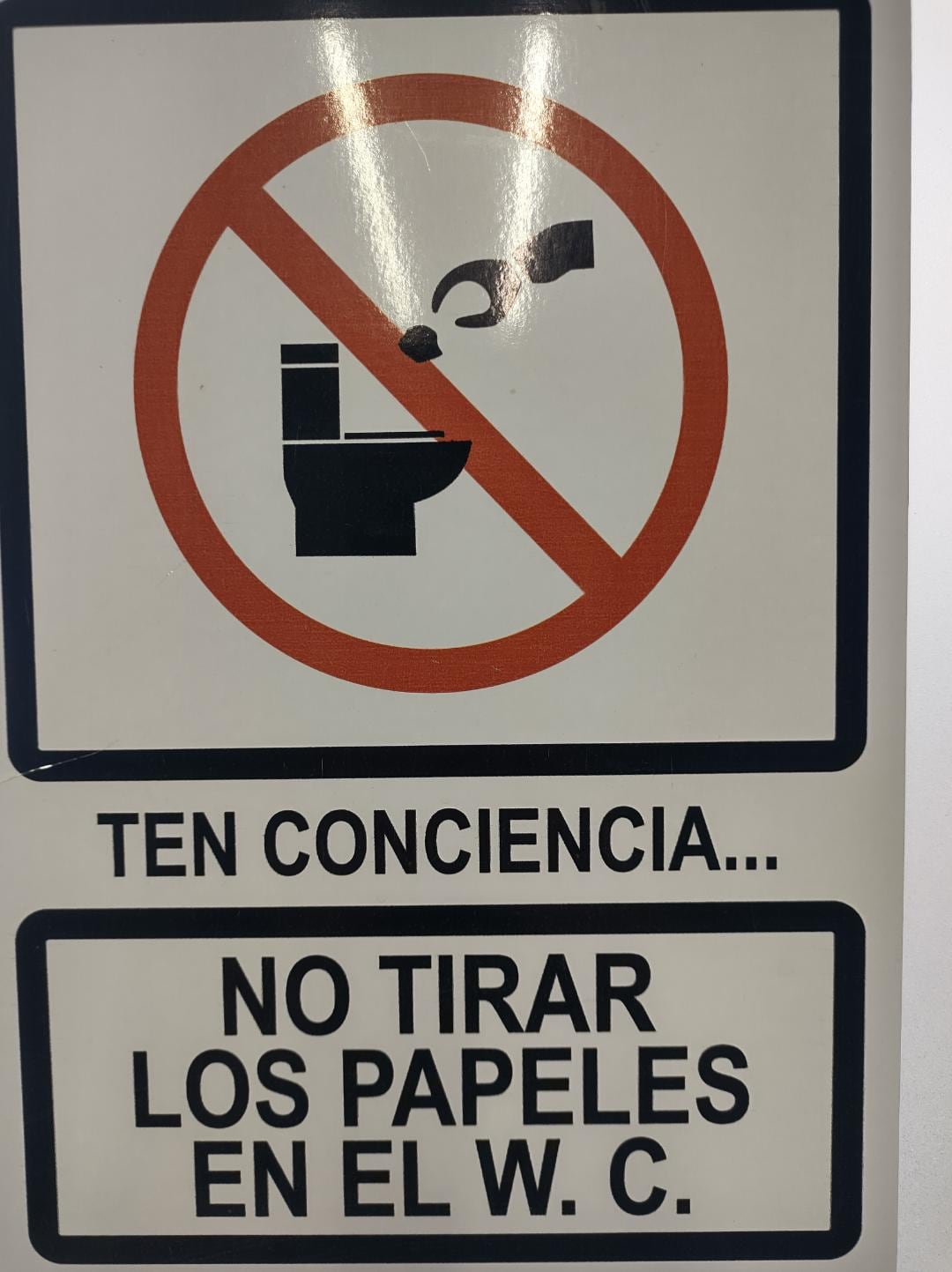 cartel de baño