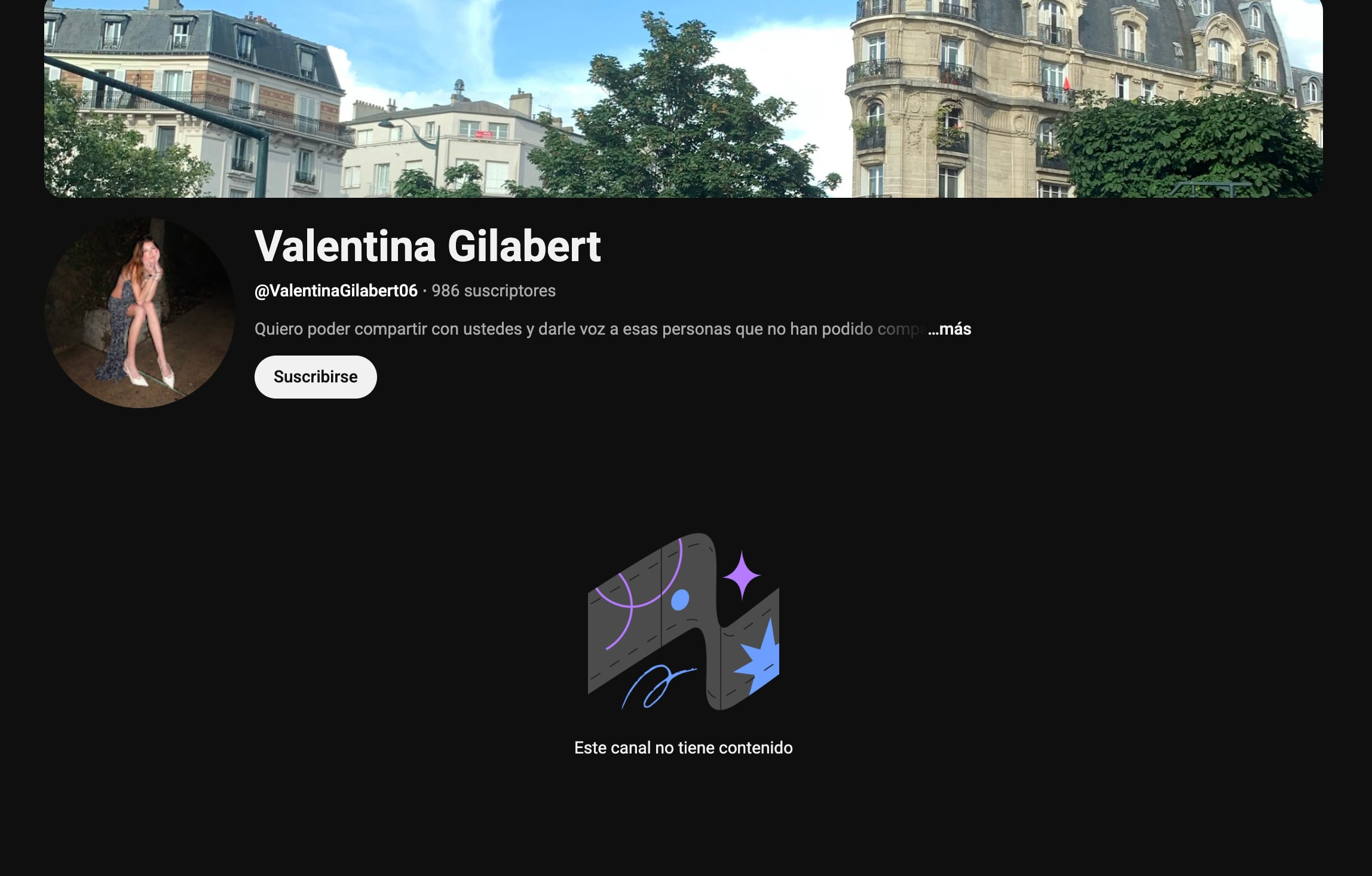 Valentina Gilabert abre su canal de YouTube