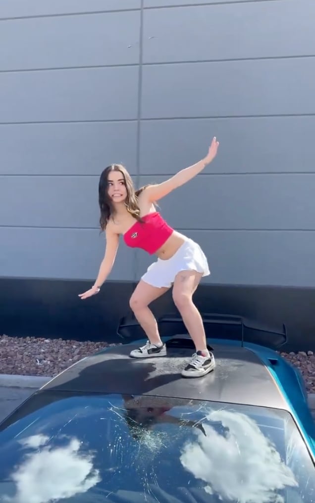 Destroza un auto de lujo con baile viral